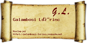 Galambosi Lőrinc névjegykártya